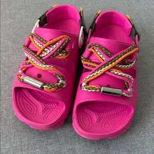 ICONIC CROCS all terrain festival Pink Sandals with Colorful Laces